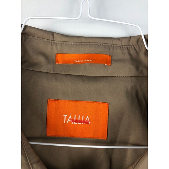 TALLIA  Men's Beige Solid Packable Trench Coat Rain Coat Windbreaker L Classic - Picture 3 of 9